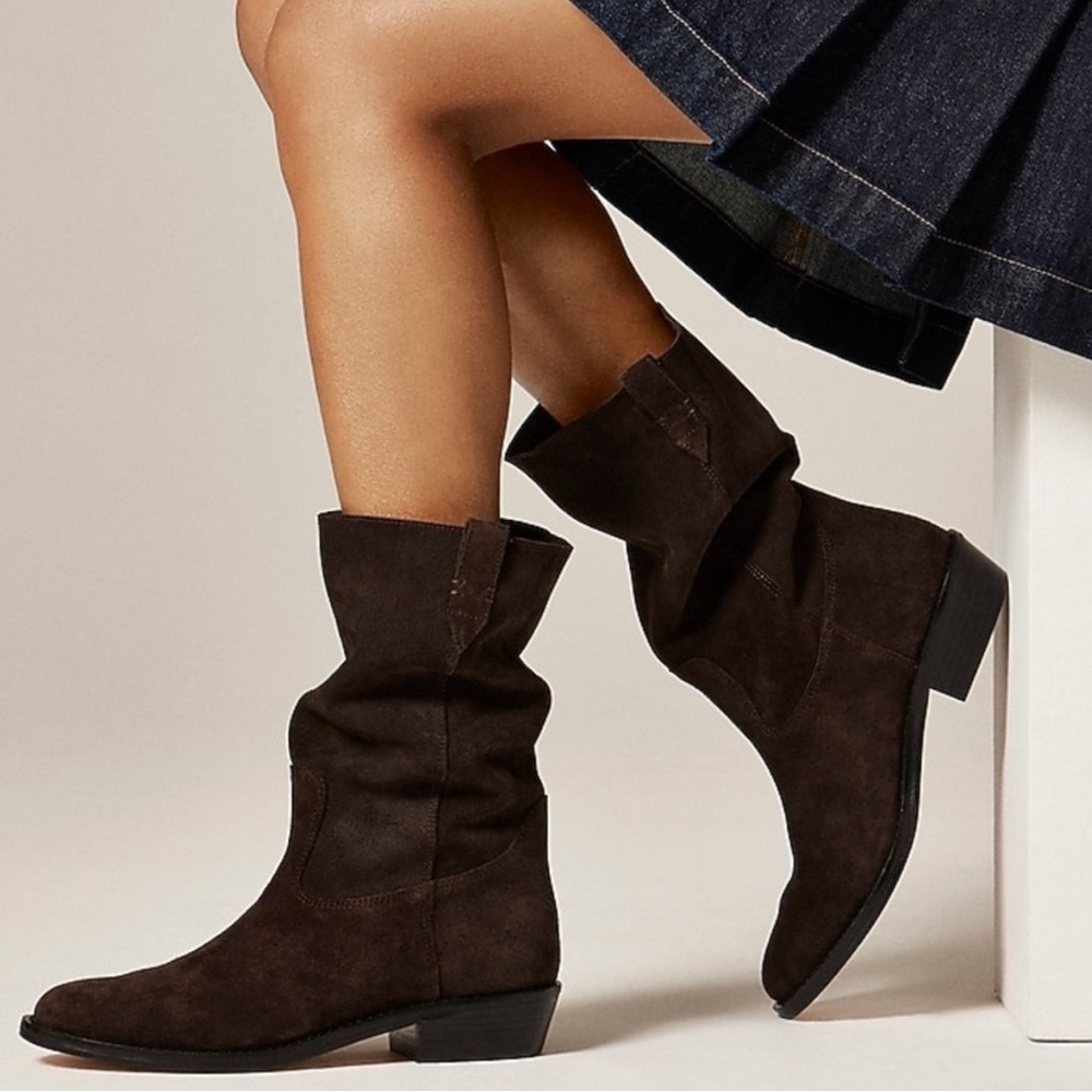 Jcrew Mid-Calf Brown Suede Boots